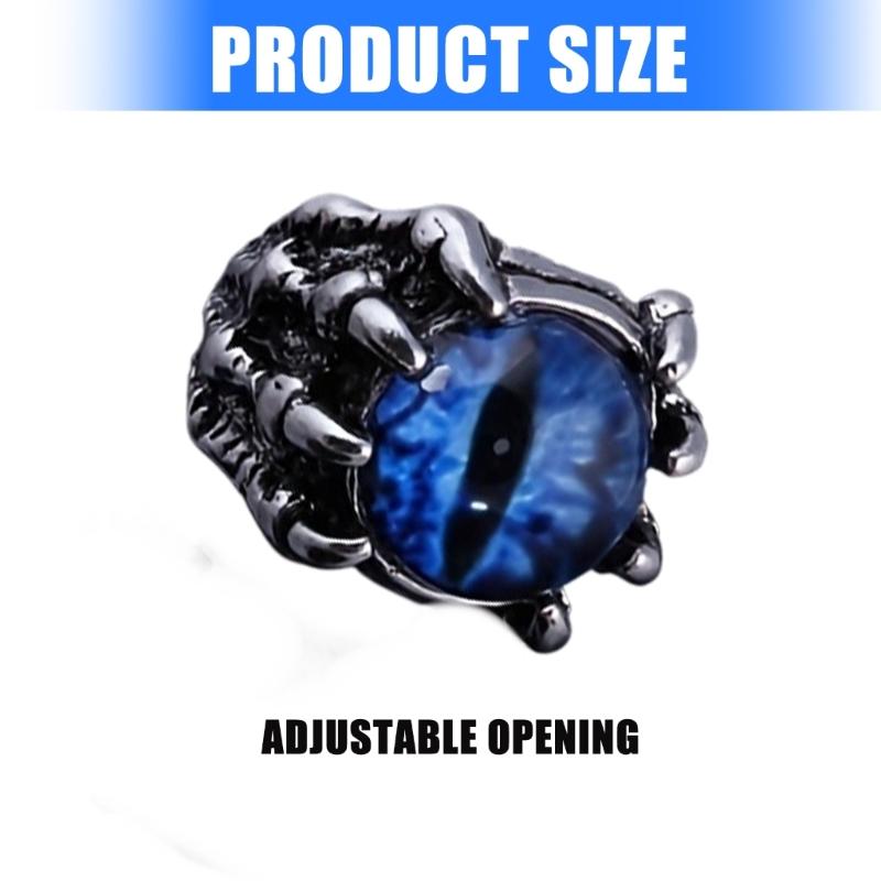 Elegant Adjustable Rings Vintage Festival Rings Wolf Claw Demons Eye Shape Finger Jewelry for Woman and Man Present