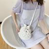 Yogodlns Cotton Rope Bucket Shoulder Bag For Women Handamade Woven Summer Beach Drawstring Crossbody Bag