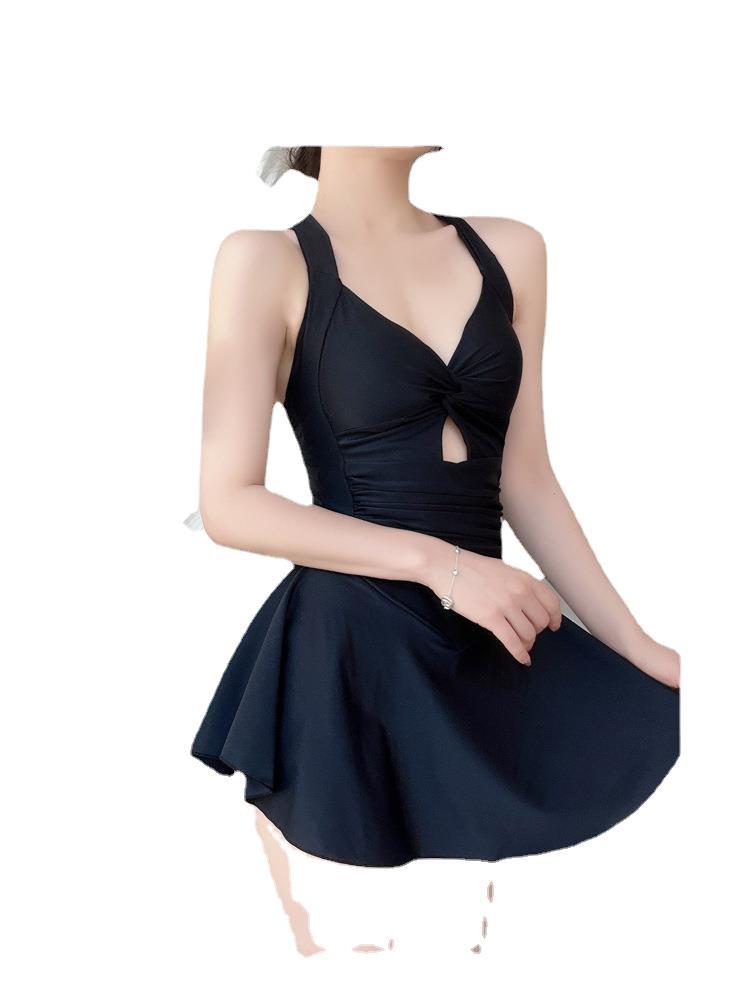 Abito da bagno intero da donna tinta unita imbottito con schiena incrociata, costume da bagno monokini sexy con scollo e controllo pancia arricciato, costume da bagno snellente per piscina termale