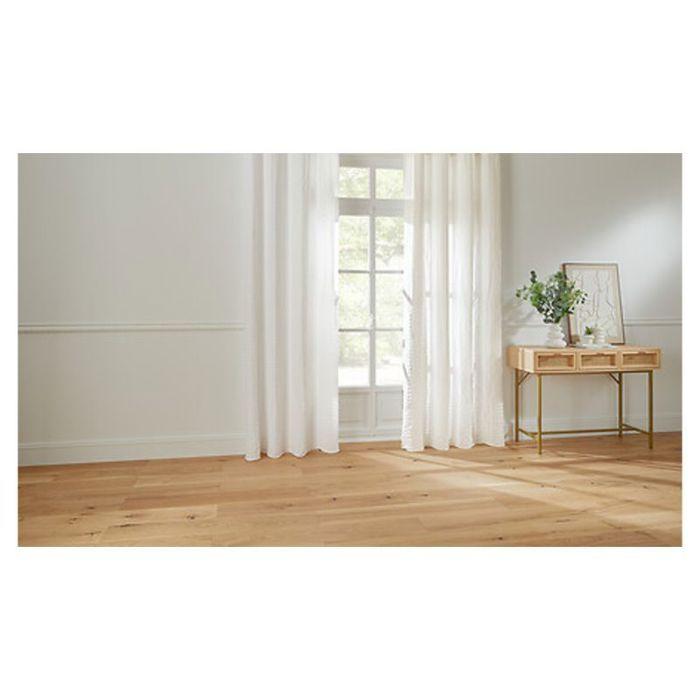 Voilage "Noa" motif rayures plissées tamisant 140 x 240 cm Atmosphera - Blanc -