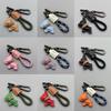French Bulldog Real Leather Puppy Keychain with Apple Pendant - Wedding Toss Gift