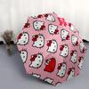 1pc Hello Kitty Pattern Pink Background Umbrella with Plastic Handle,Suitable for All Seasons Home Travel Outdoor UmbrellaSanlio610