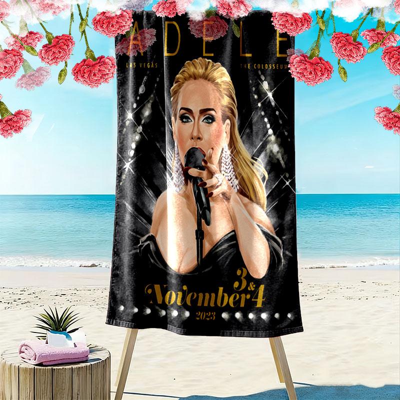Adele Forever Print Beach Towel, Large Soft Quick Dry Towel for Beach Camping Swimming