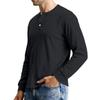 Men's Casual Knit Button-Up Long-Sleeve Shirt