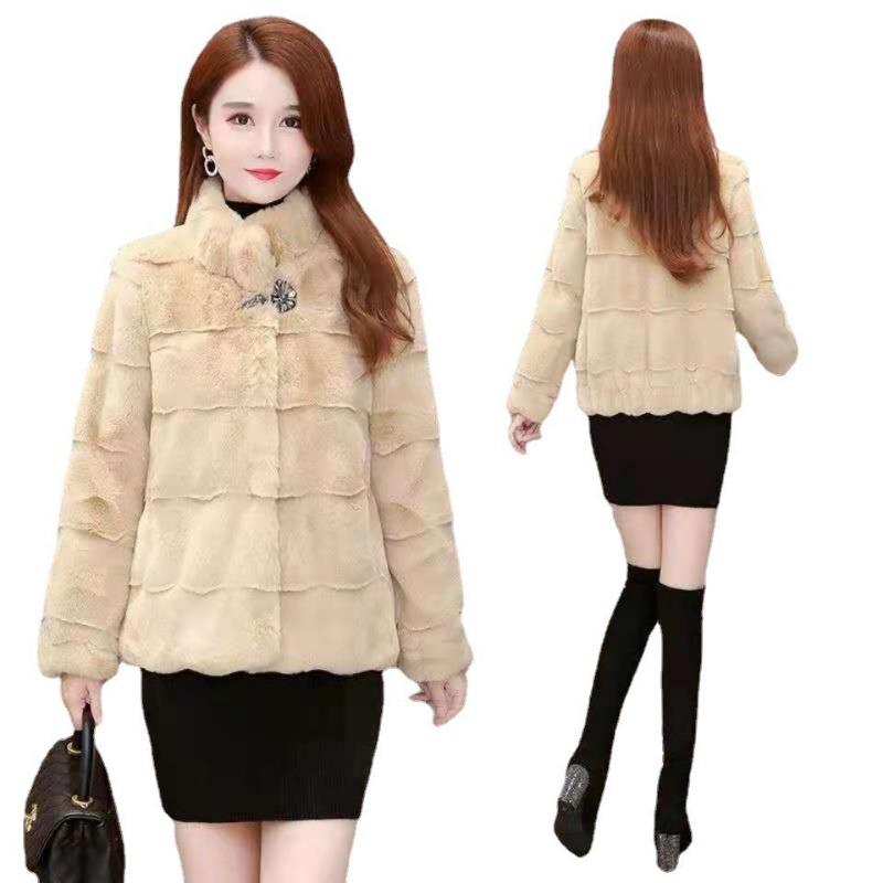 Short and Medium Danish Imitation Mink Velvet Jacket Women's Winter Clothing New Small Mother Top Imitation Fur