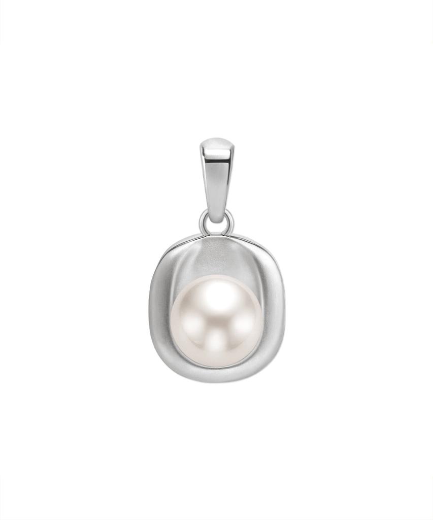 Mcel Silver Empathy Pearl Pendant - White