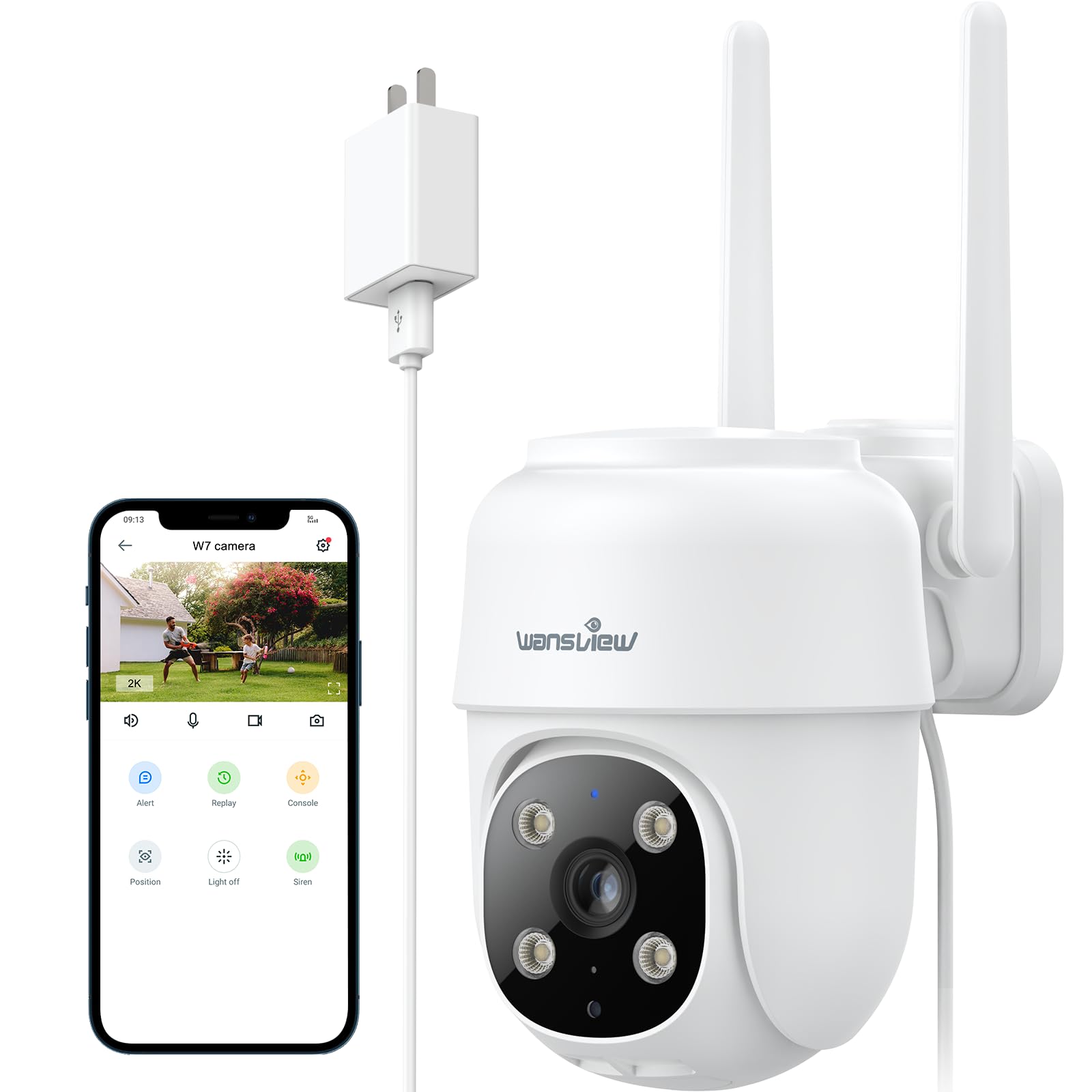 

Wansview PTZ Security Outdoor Surveillance 3 Megapixel Outdoor Security Network IP65 Security Sensor 360 Degree Motion 24 Hour Color Night Sound and