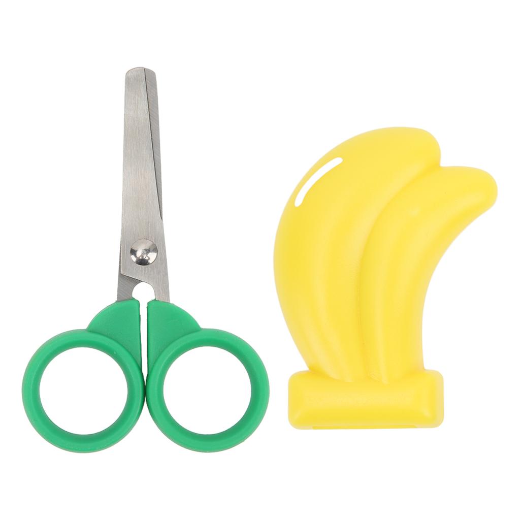 Paper Scissors Cute Cartoon Banana Shape Soft Handle Scissors with Magnet for Student Kids for Home