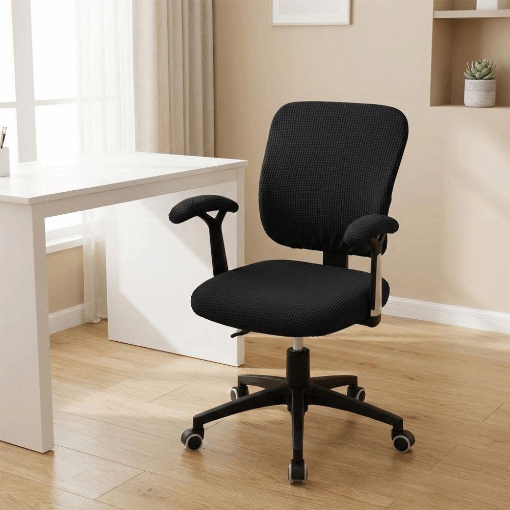 Polyester Office Chair Covers Solid Color Armchair Cover Computer Split Seat Cover Armchair