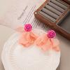 Summer Super Fairy Vacation Style Earrings Seaside Sweet Fabric Flower Stud Earrings Femininity Advanced Sense Gentle Earrings