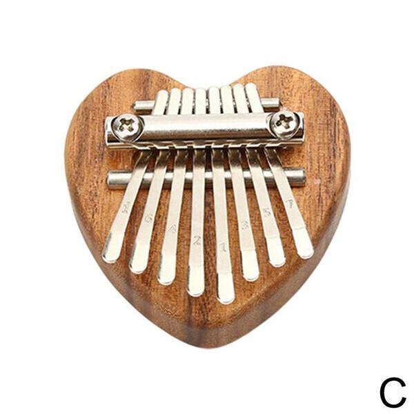 Bærbar Mini Sapele-plate med 8 nøkler Kalimba Nybegynnere Tommel Piano Gave