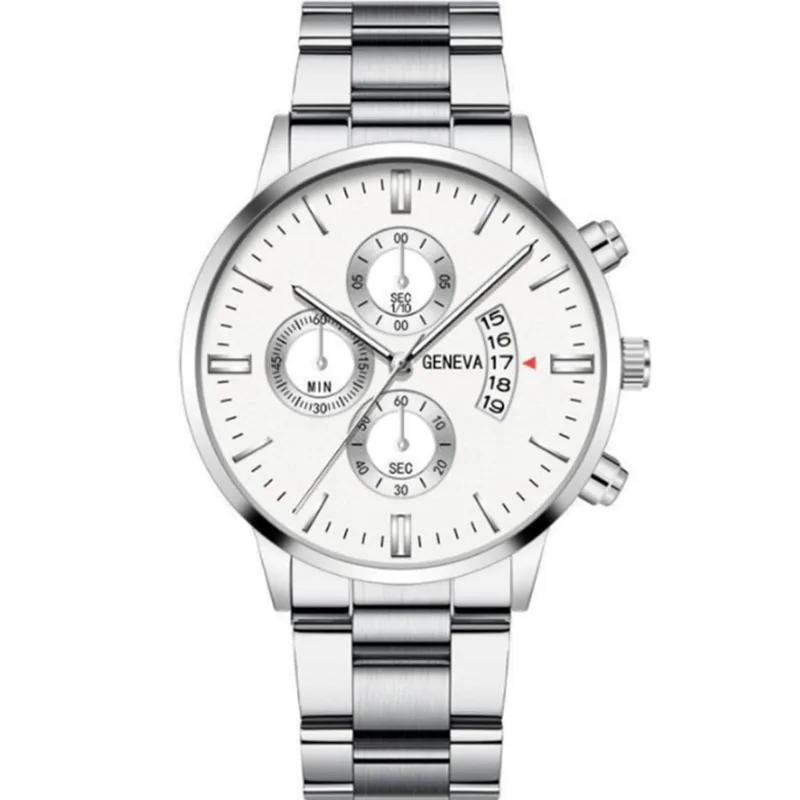 1/2pcs Luxury Men Business Watch Stainless Steel Calendar Big Dial Watches for Men Fashion Sports Casual Quartz Wristwatch Clock