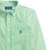 Polo Ralph Lauren SS23 Chemise à Manches Longues Boutonnée à Rayures Logo Poney Brodé Vert CWPOWOVY6820349-300