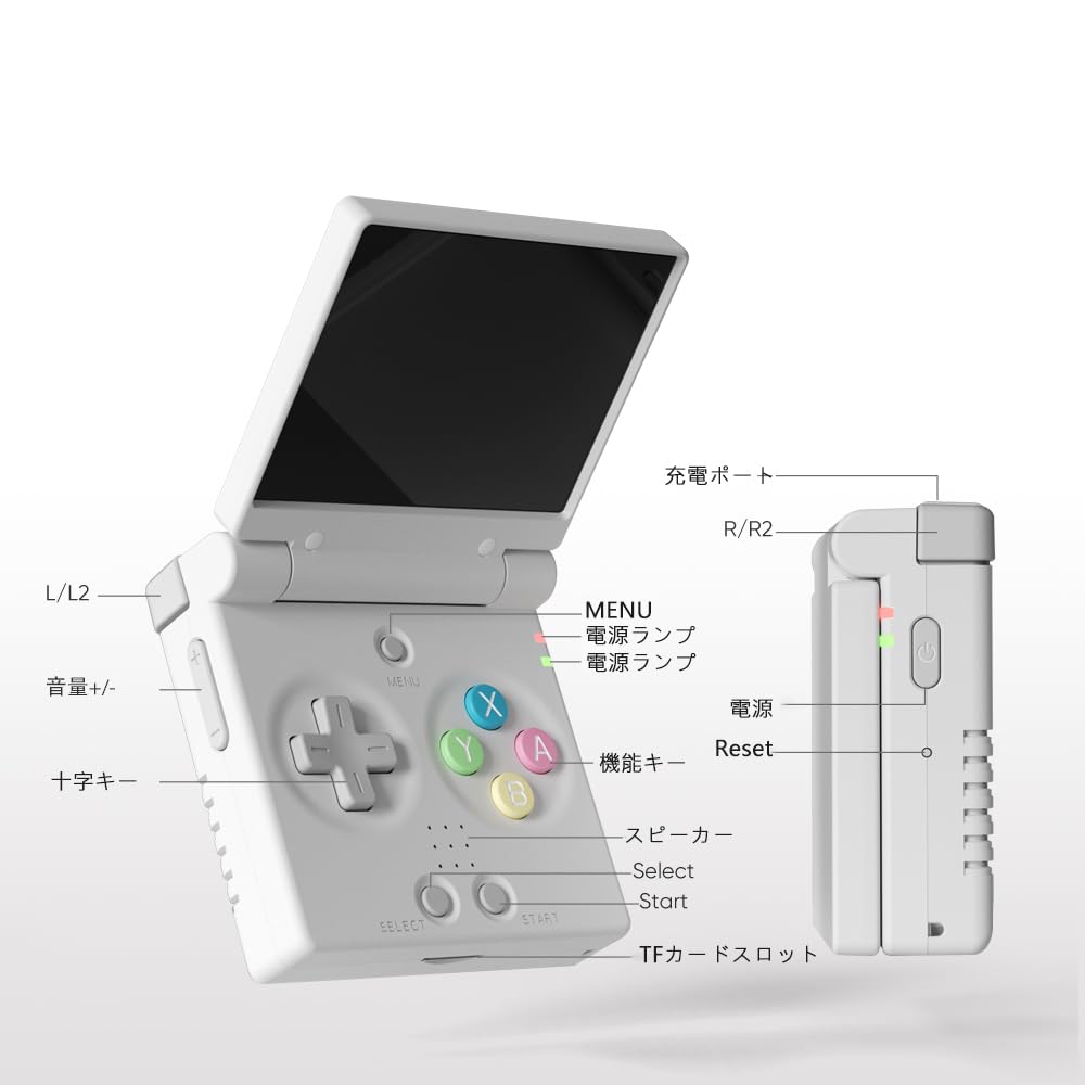 Miyoo Mini Flip Whatsko Handheld Game Console, Linux System, 2.8-inch Screen, Foldable Retro Game Console, Japanese Language Support, WiFi, 2500mAh, 6