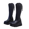 Fashion Fashionable High Quality Women New Modern Mid-calf Boot  Riding Boots Platform Round Toe Black White  Big Size 43 Street Boots