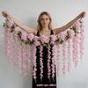 Cherry Flower Artificial Wisteria Flower Vine Multicolor Faux Flower Vine  Party Ornaments