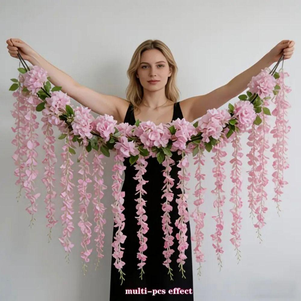 Cherry Flower Artificial Wisteria Flower Vine Multicolor Faux Flower Vine Party Ornaments