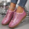 2025 Women's Sneakers Luxury Sequined Casual Shoes Fashion Outdoor Vulcanized Shoes for Women Lace Up Flats Zapatillas De Mujer