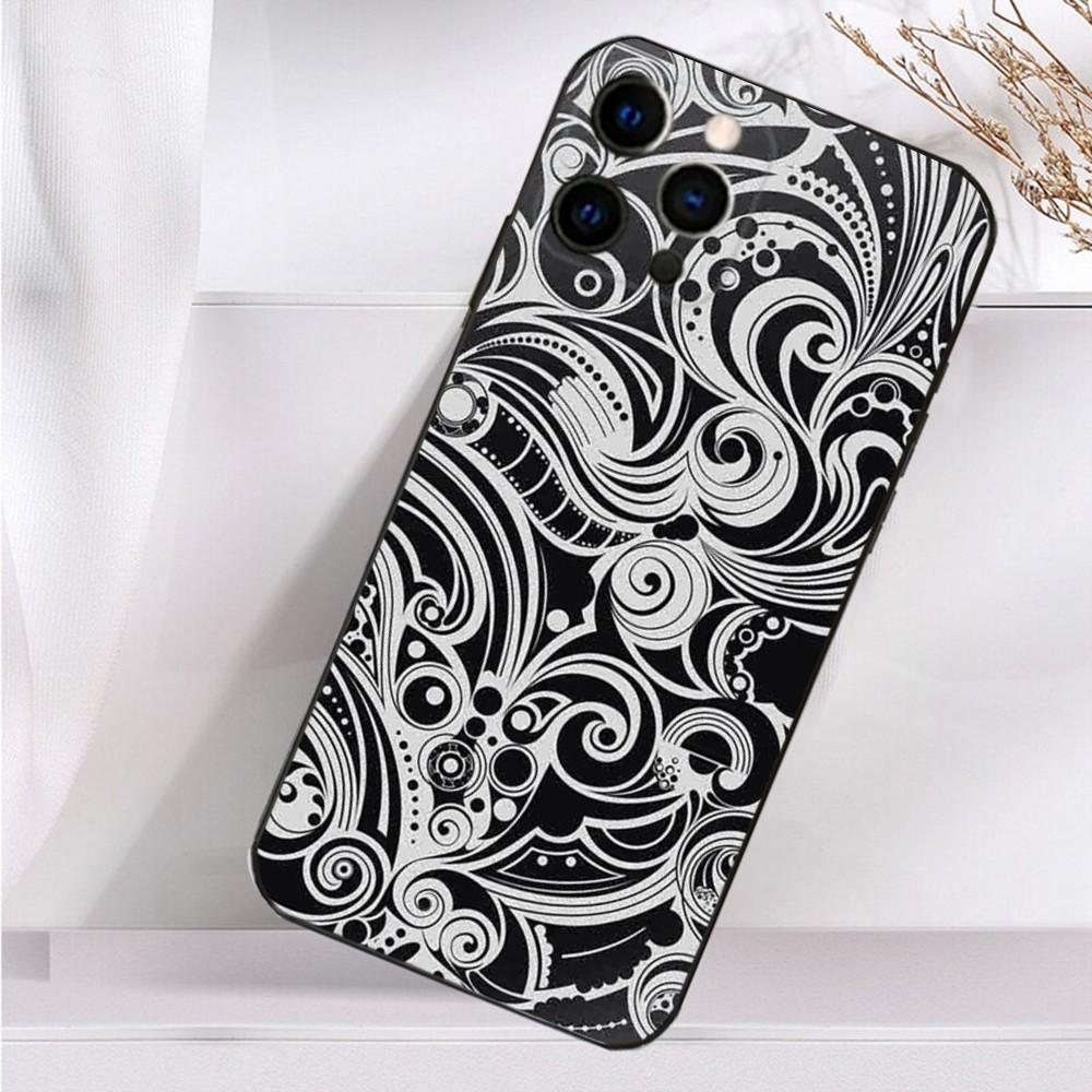 Maori Tribal Polynesia Phone Case For iPhone 16,15,14,13,12,11 Plus,Pro Max,XS,X,XR,SE,Mini,8,7 Soft Silicone Black Cover