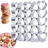 25-Cavity Small Heart Shape Cookie Cutter Set Stainless Steel Biscuit Molds for Valentine Wedding Baking Mini Cookies