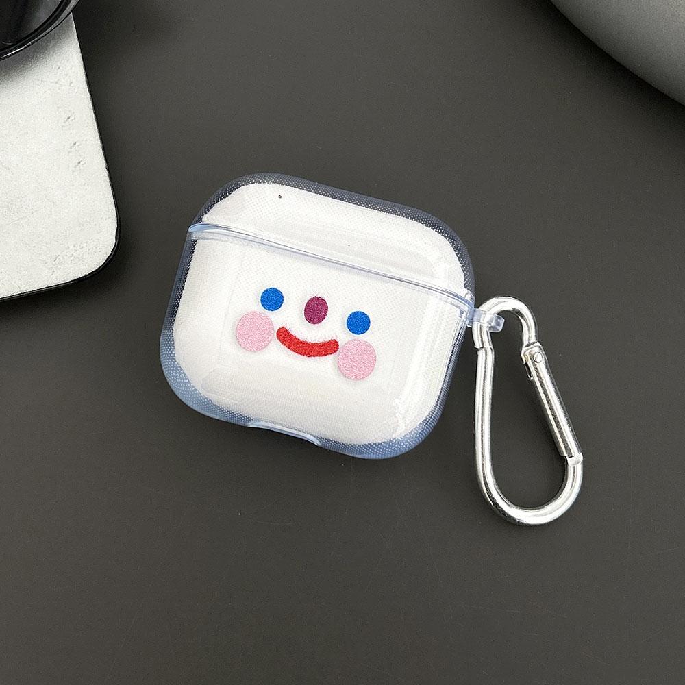 Transparet Cherry Smile Silicone Case For AirPods 4 Pro3 Earphone Cover for Apple Airpod Pro 1 2 3 4th Gen Protective Case Hook