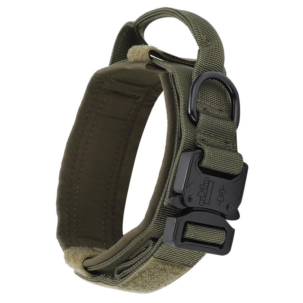 Dog Collar Adjustable Durable Cotton Puppy Pet Collars with Metal Buckle for Dogs Army GreenXL