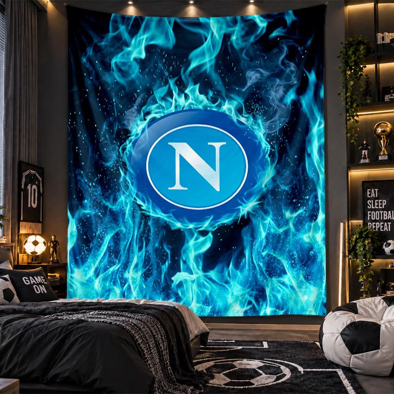 Wall Hanging Tapestry Napoli FC Print Cloth for Living Room Bedroom Home Decor
