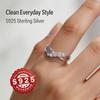 S Pure silver double-wrapped ring with gradually arranged circular zircons, a slim and simple design suitable for daily wear, proposals, and