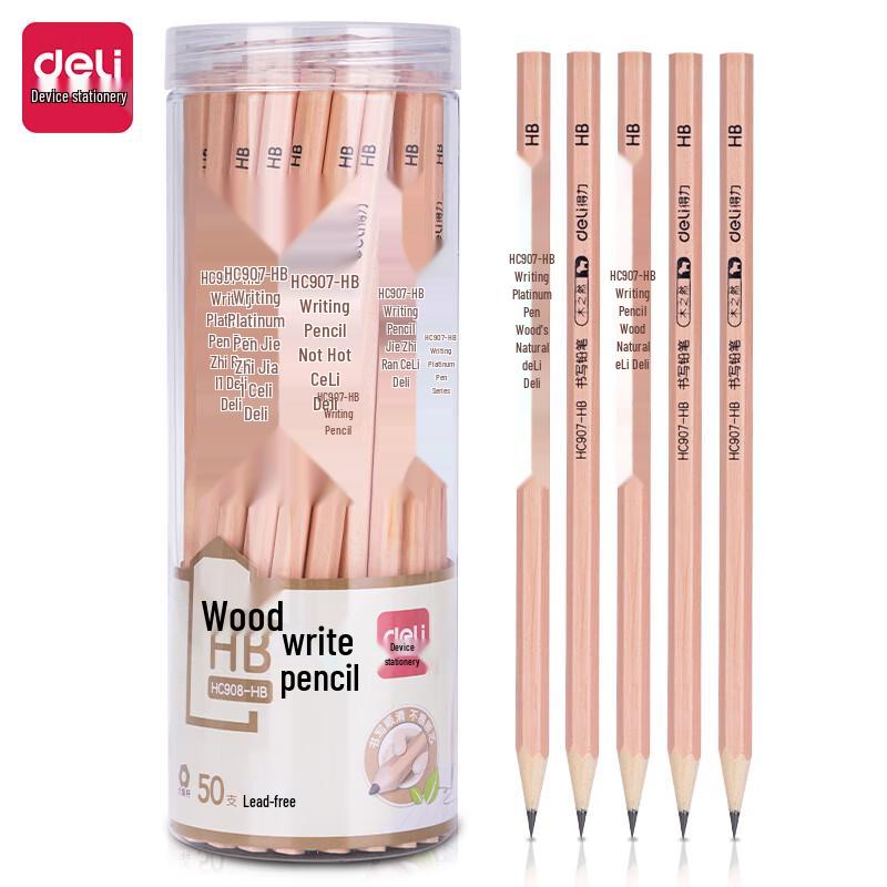 Deli Wood Nature Series HB Hexagonal Wooden Pencils