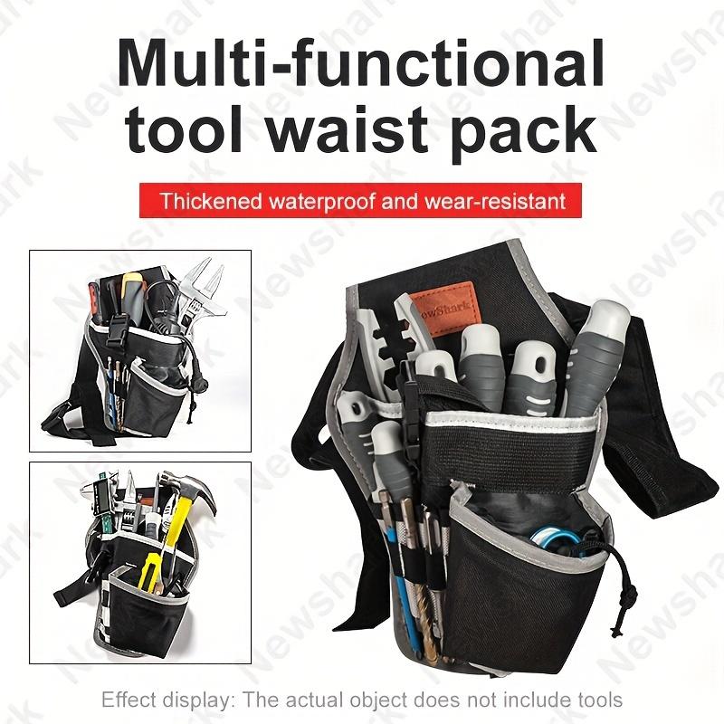 1pc Single Side Tool Belt Pouch for Electrician Carpenters and Builders, Durable Canvas Construction, black