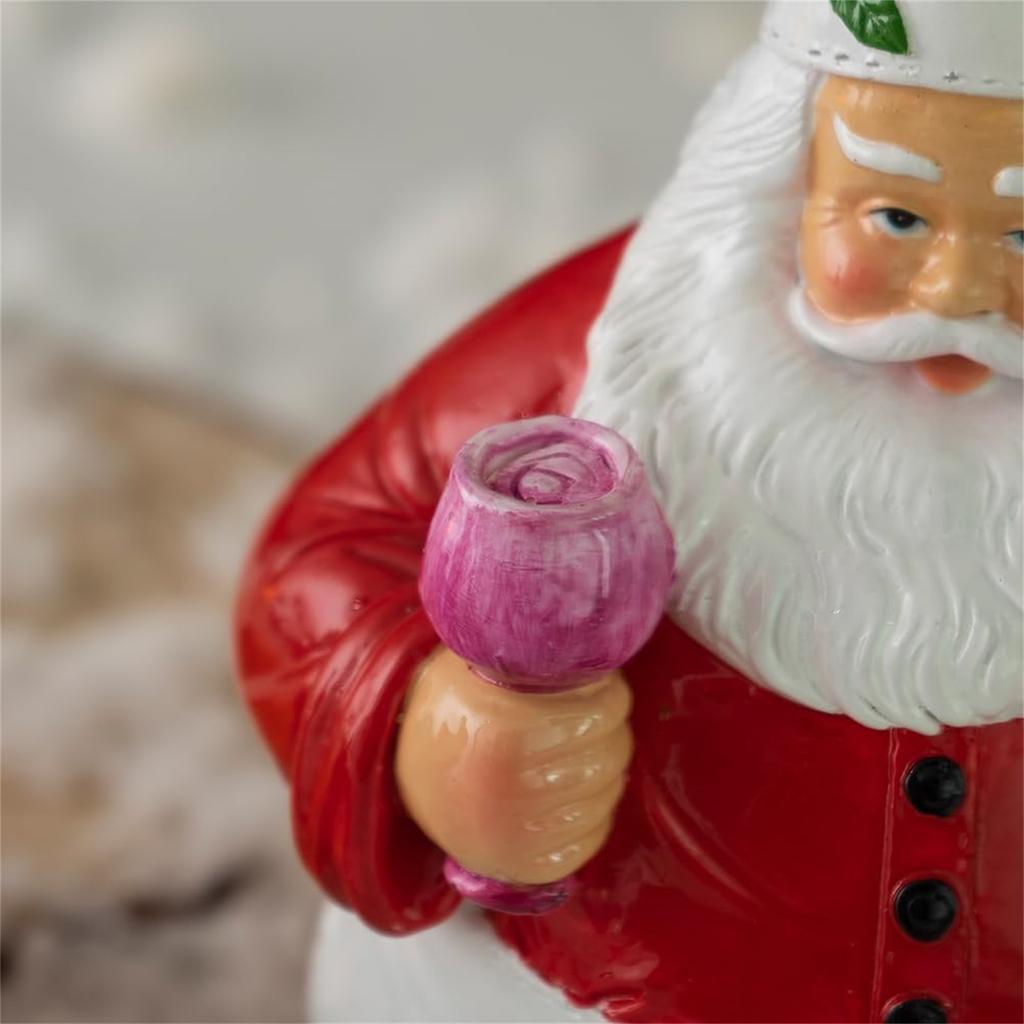 Stolní dekorace figurky, Pryskyřičná soška kuchaře Santa s chlebem a vínem, Vánoční dekorace dózy na sušenky, Vnitřní sváteční ozdoby do kuchyně, Dinin