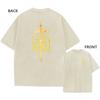 Mens Vintage Oversized Washed TShirt Cotton God Wins Faith Cross Casual Tee