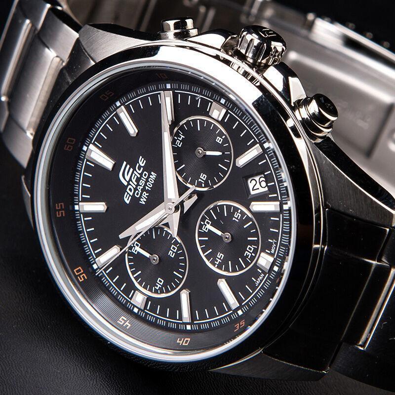 Casio EDIFICE Series Simple Casual Fashion Analog Watch Quartz Movement Japanese and Korean Watch Men's Watch Black Dial EFR-527D-1AV