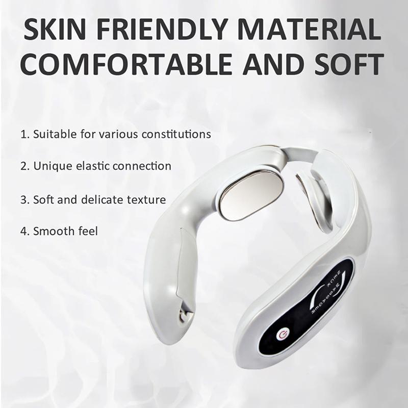 Durable And Safe Intelligent Neck Massage Instrument Portable Neck Massage And Relaxing Instrument Dry Battery Powered Gray