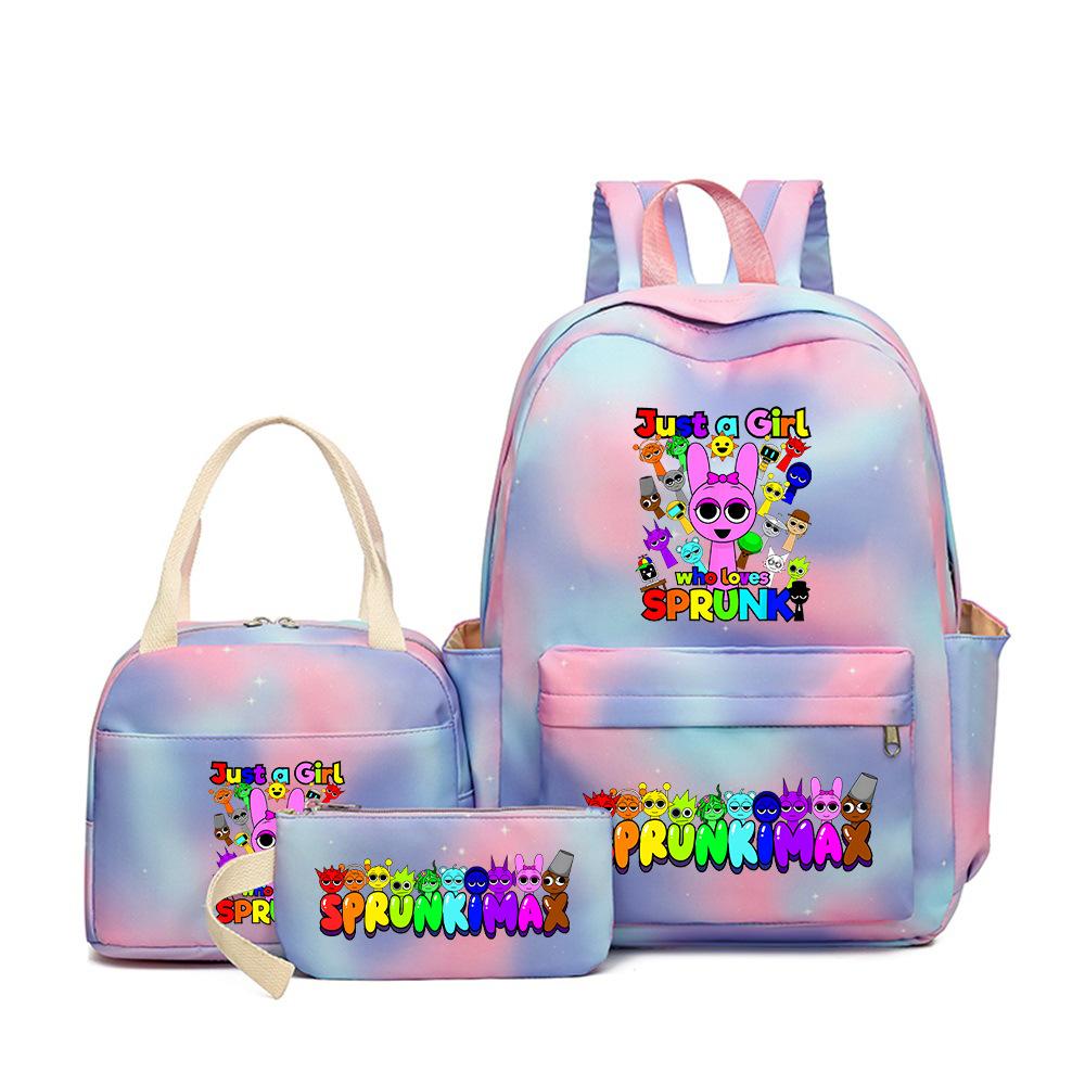Rhythm box sprunki peripheral schoolbag boys and girls schoolbag primary school junior high school students backpack D