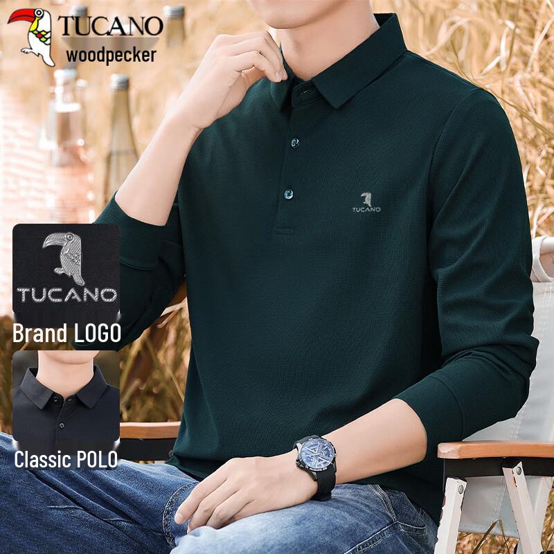 TUCANO Men s Waffle Knit Long-Sleeve Polo Shirt 185