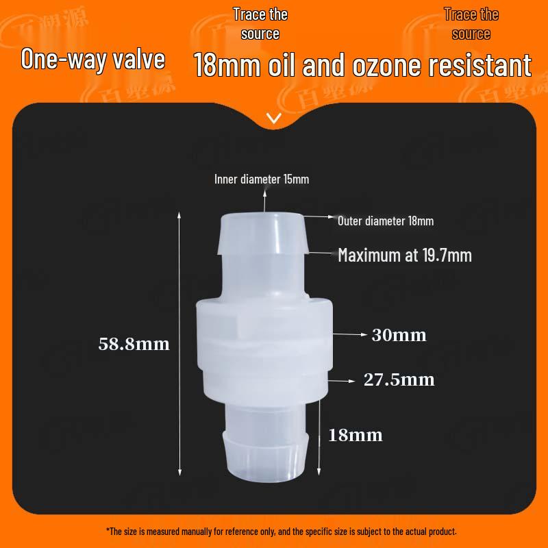 18mm Oil and Ozone-Resistant Non-Return Genuine Plastic Check Valve