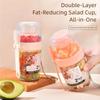 Portable Double Layer Salad Cup Leak Proof Seal Convenient Design for Travel Meals Office School Outdoors Activity