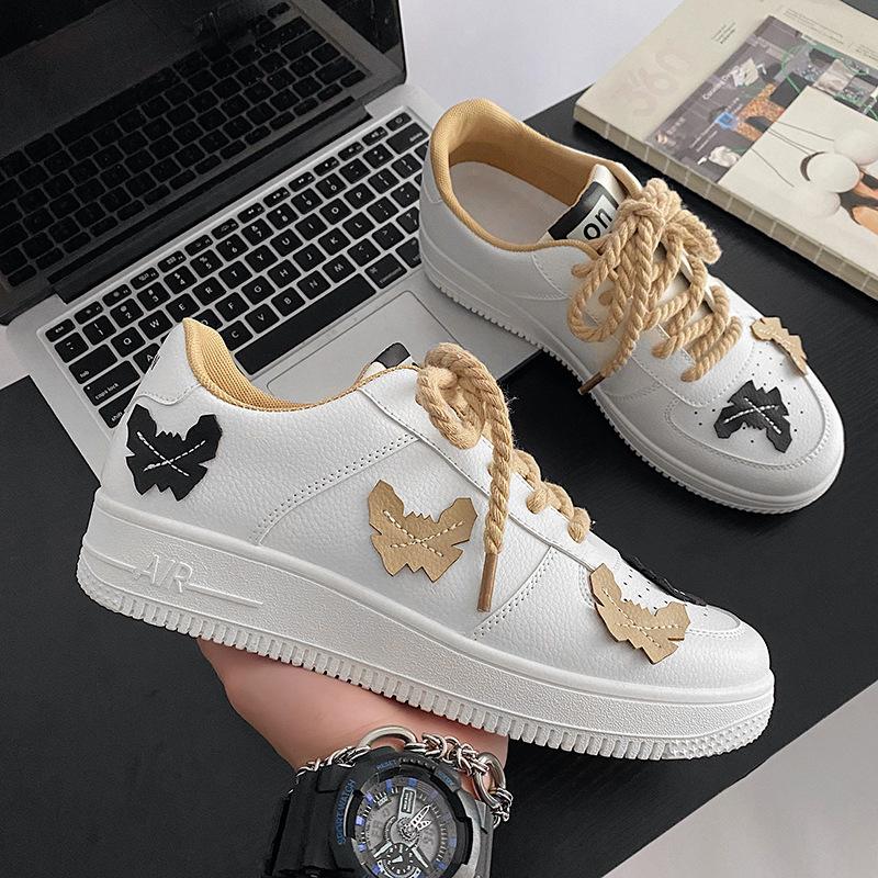 

Осенняя новая мужская спортивная повседневная обувь, нишевые туфли-бабочки в стиле ретро, ​​удобные дышащие кроссовки 44 белый