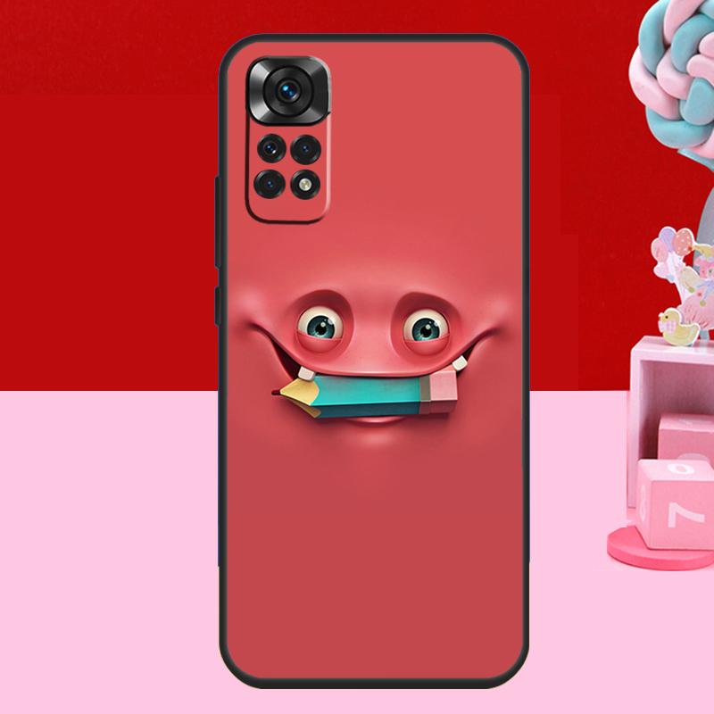 3D Funny Face Cute Case For Xiaomi Redmi Note 14 13 12 11 10 15 Pro Plus Redmi 15 C 13C 10C 12C 14C Soft Cover