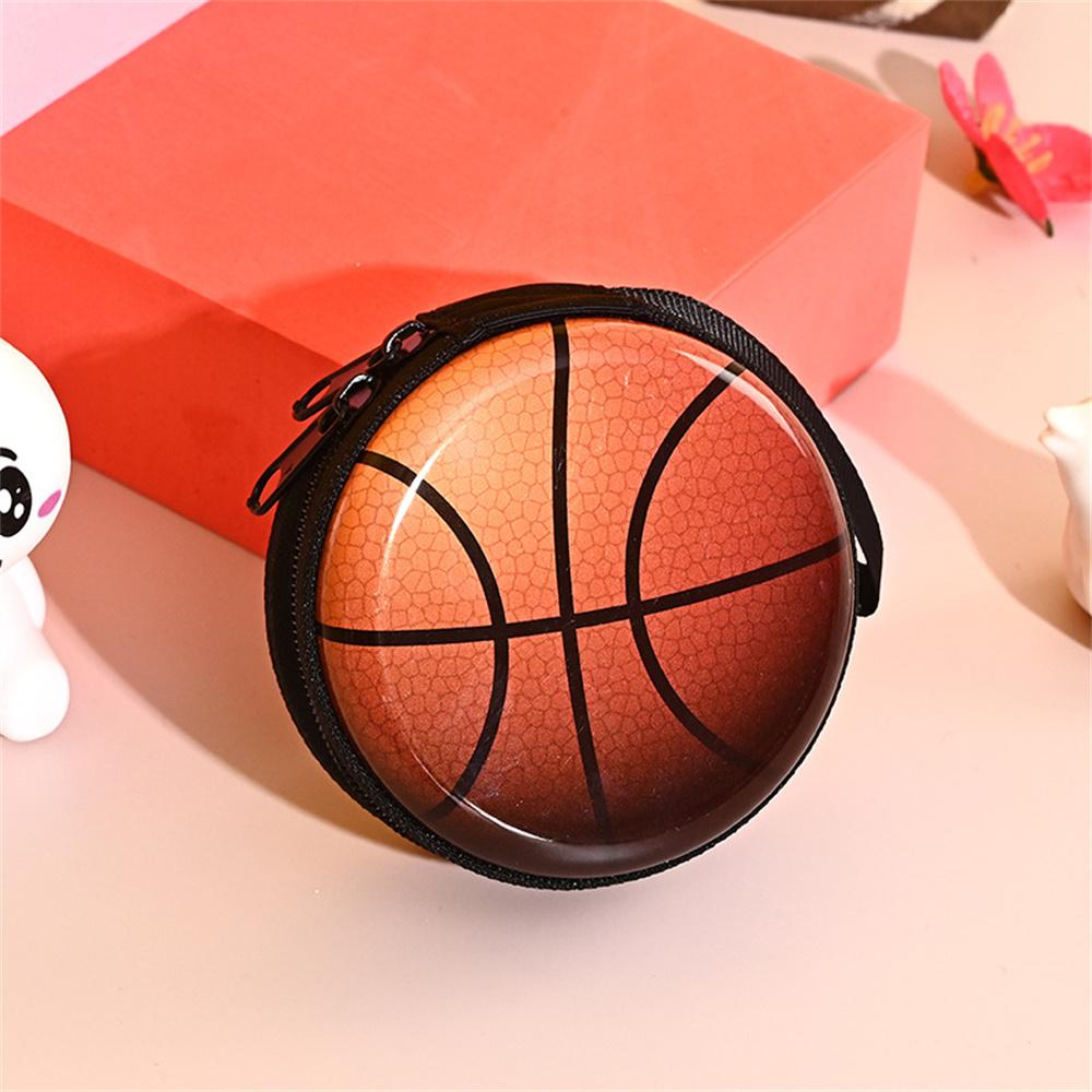 Small Ball Purses With Wristband Football Basketball Dinosaurs Printed Zipper Pouch For Coin Card Key Storage Earphone Box