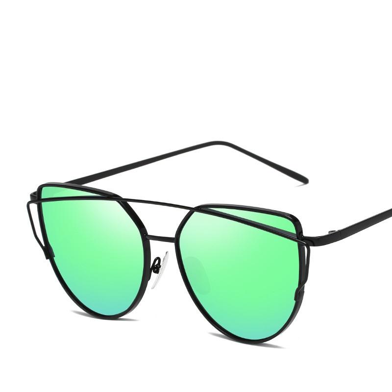 Women Brand Designer Metal Luxury Sun Glasses Retro Cat Eye Sunglasses Female Blue Pink Vintage Fashion De S