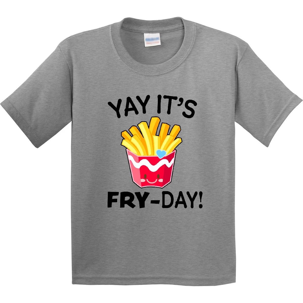 

Inktastic Yay Its Fry Day With Cute French Fries Youth T-Shirt Children Fry-day 100