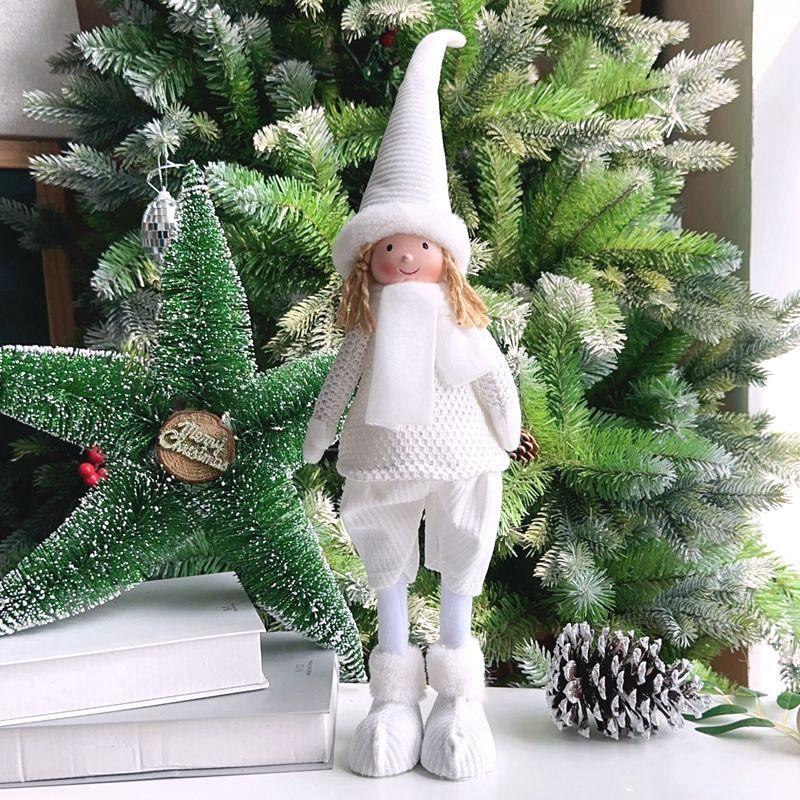 

Милая плюшевая кукла-ангел, украшение стола, длинноногая высокая тканевая кукла, украшение на Рождество, праздничный подарок 50x16x11cm белый