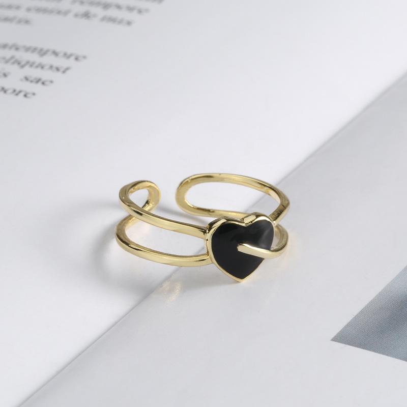 Ring Unique and Personalized Personalised Minimalist Love Heart Ring Female Sweet Cool Cold Wind Peach Heart Open Index Finger Ring Do Old Jewellery