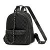 Chessboard embossed backpack large capacity women's backpack