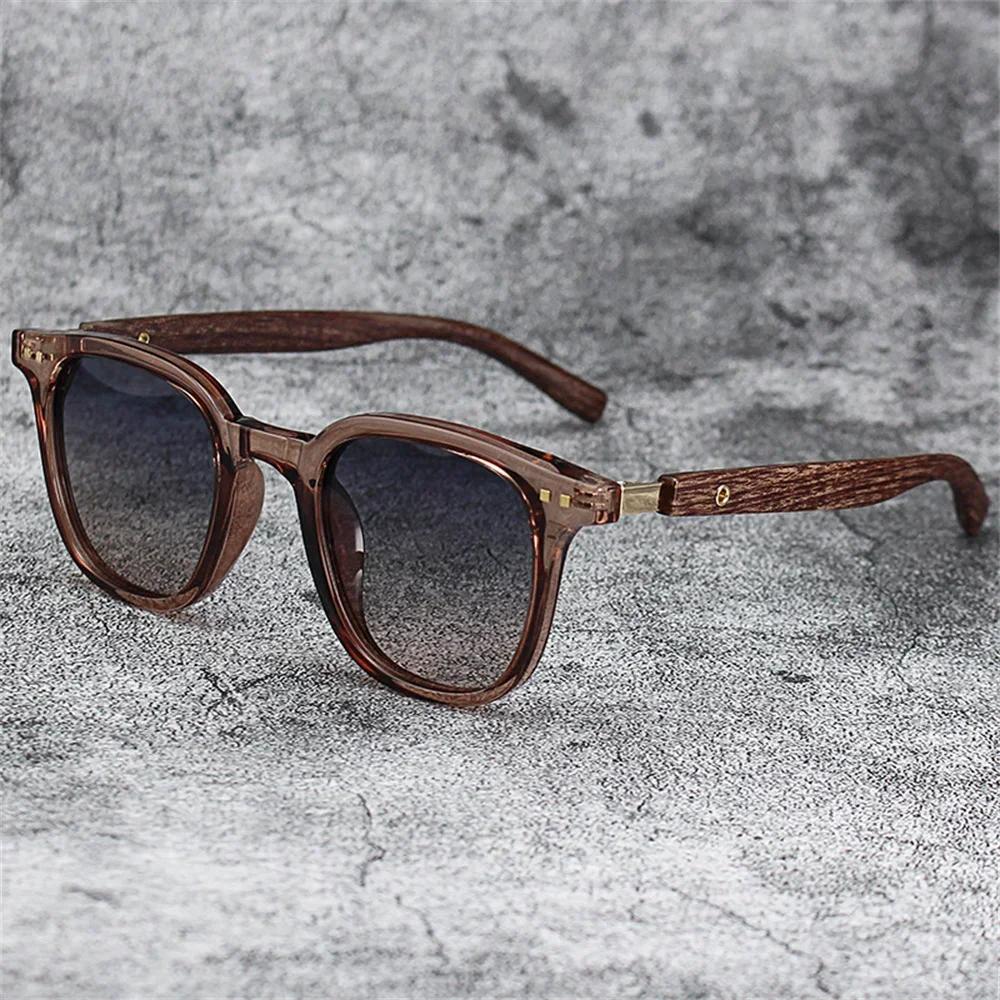 New Men Vintage Wooden Frame Sunglasses Classic Men'S Sunglasses Polarized Uv Protection Driving Eyewear Outdoor Shades Goggles