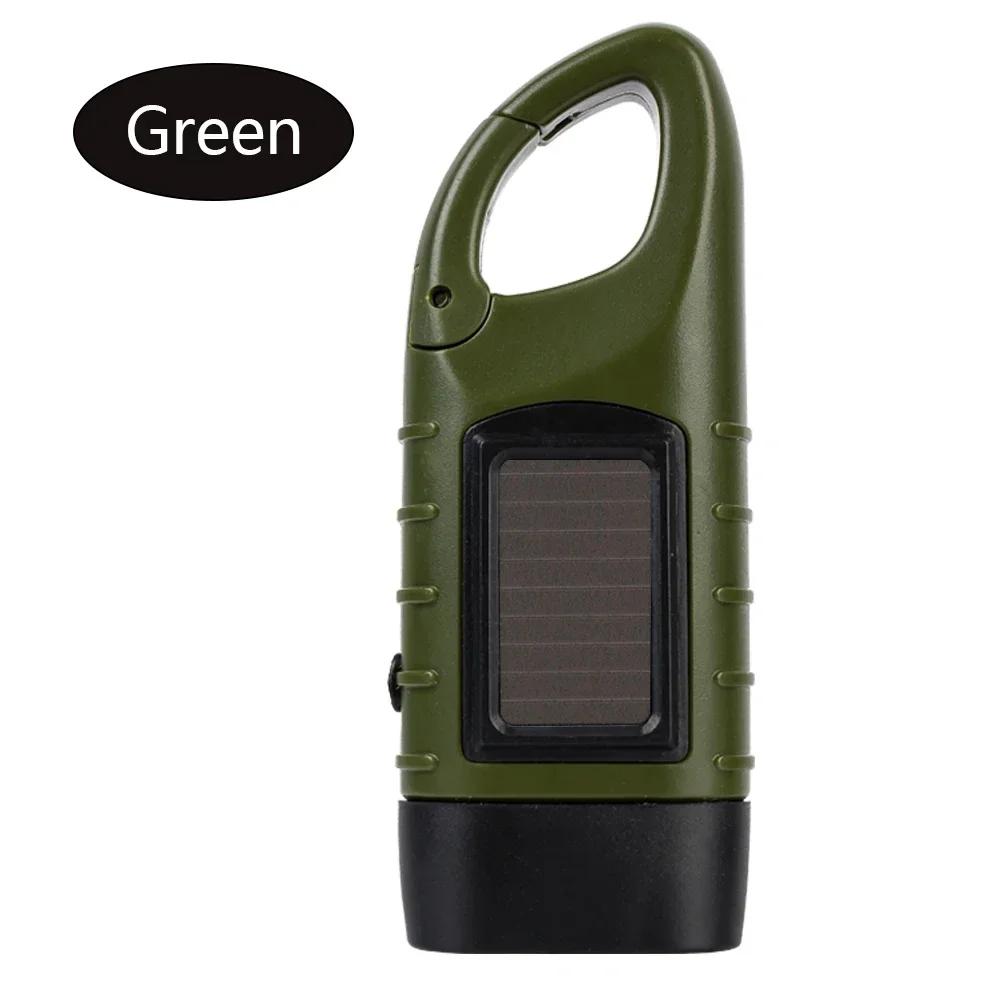 LED Flashlight Hand Crank Solar Powered Survival Gear Self Powered Torch , Emergency Flashlights For Hiking, Camping, Running