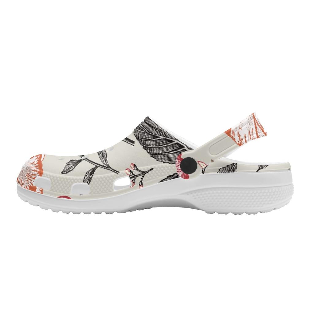 Women Men EVA Garden Clogs Bright Printed Flexible Soft Slip On Garden Shoes Beach Pool Bathroom Home Walking Shoes Home Use