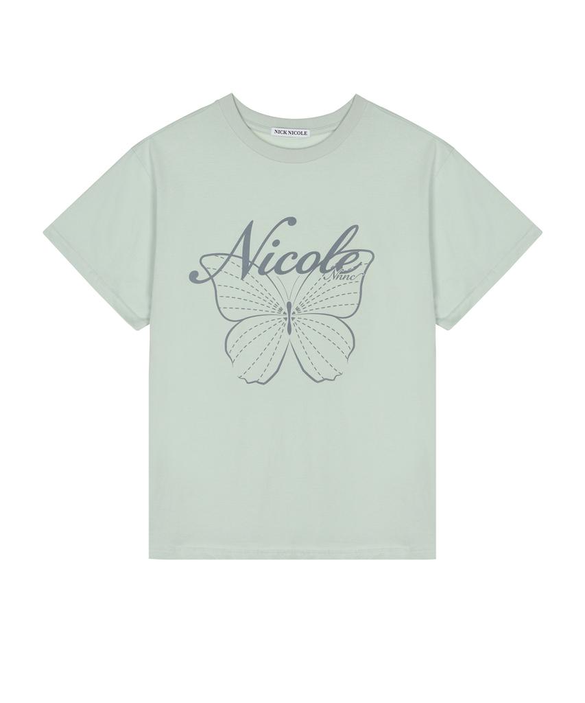 Nigaennikol Nicole Butterfly Sleeve Top_Mint Gray
